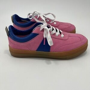 Boden Pink Blue Suede Gum Sole Sneakers Retro Low Top Trainers  Women's size 40
